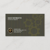 Eenvoudige verticale streepjeslijnen Mechanische t Visitekaartje (Voorkant)