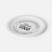 Eenvoudige vervanging van Logo en tekst | wit Papieren Bordje (Gekanteld)