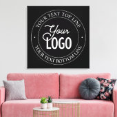 Eenvoudige vervanging van Logo en tekst | Zwart Canvas Afdruk (Insitu (Woonkamer))