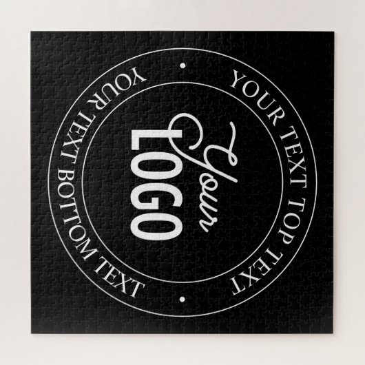 Eenvoudige vervanging van Logo en tekst | Zwart Legpuzzel (Horizontaal)
