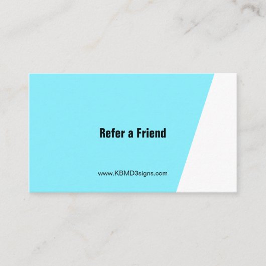 Eenvoudige Verwijs-een-Vriend Elektrisch Blauw & W Aanbevelingskaartje (Voorkant)