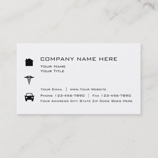 Eenvoudige verzekeringsagent visitekaartje (Voorkant)