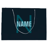 Eenvoudige Vet Aanpasbare Monogram Naam Groot Cadeauzakje (Achterkant)