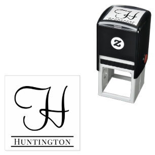 Eenvoudige Vet Gedrukt Enkel Initiaal Monogram Naa Zelfinktende Stempel