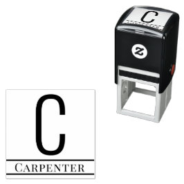 Eenvoudige Vet Gedrukt Enkel Initiaal Monogram Naa Zelfinktende Stempel
