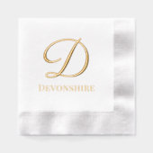 Eenvoudige Vet Gedrukt Enkele Initiaal Monogram Na Folie Servetten (Voorkant)