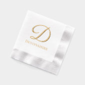 Eenvoudige Vet Gedrukt Enkele Initiaal Monogram Na Folie Servetten (Links)