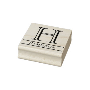 Eenvoudige Vet Gedrukt Enkele Initiaal Monogram Na Rubberstempel