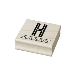 Eenvoudige Vet Gedrukt Enkele Initiaal Monogram Na Rubberstempel