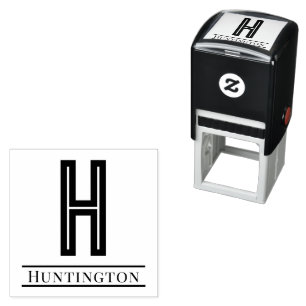Eenvoudige Vet Gedrukt Enkele Initiaal Monogram Na Zelfinktende Stempel