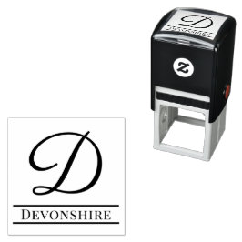 Eenvoudige Vet Gedrukt Enkele Initiaal Monogram Na Zelfinktende Stempel