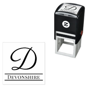 Eenvoudige Vet Gedrukt Enkele Initiaal Monogram Na Zelfinktende Stempel