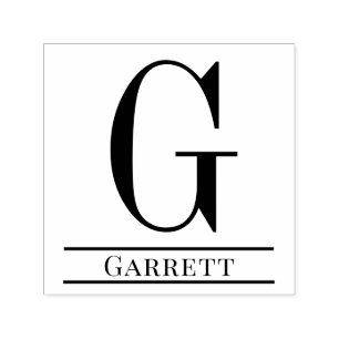 Eenvoudige Vet Gedrukt Enkele Initiaal Monogram Na Zelfinktende Stempel