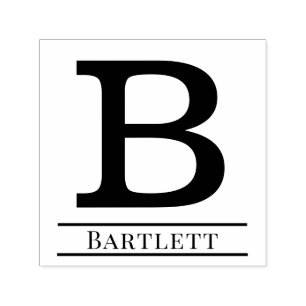 Eenvoudige Vet Gedrukt Enkele Initiaal Monogram Na Zelfinktende Stempel