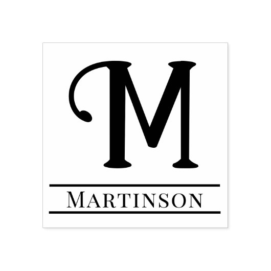Eenvoudige Vet Gedrukte Enkele Initiaal Monogram N Rubberstempel (Afrduk)