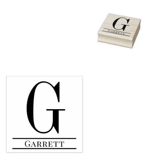 Eenvoudige Vet Gedrukte Enkele Initiaal Monogram N Rubberstempel (Gestempeld)