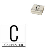 Eenvoudige Vet Gedrukte Enkele Initiaal Monogram N Rubberstempel (Gestempeld)