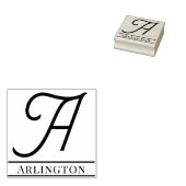 Eenvoudige Vet Gedrukte Enkele Initiaal Monogram N Rubberstempel (Gestempeld)