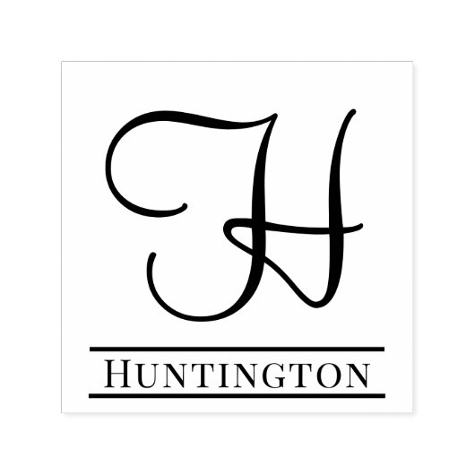 Eenvoudige Vet Gedrukte Enkele Initiaal Monogram N Zelfinktende Stempel (Design)