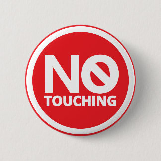 Eenvoudige Vet Rode Typografie Geen Aanraking Ronde Button 5,7 Cm