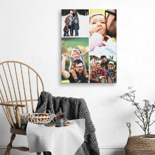 Eenvoudige vier fotocollage canvas afdruk