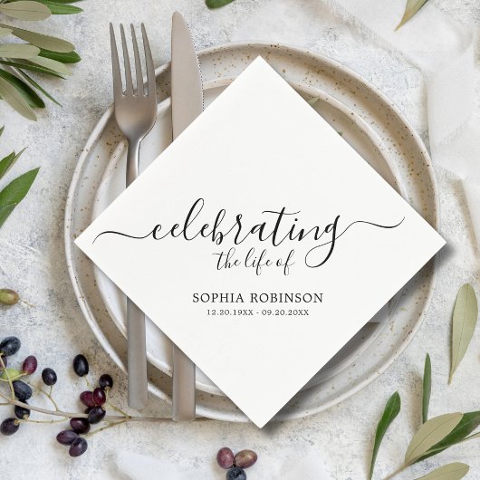 Eenvoudige viering van het leven Elegant Script Fu Servet