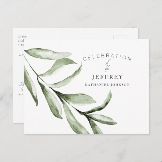 Eenvoudige viering van het verlies van het leven v briefkaart (Voorkant / Achterkant)