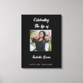 Eenvoudige viering van levensfunerair herdenkingsf canvas afdruk (Voorkant)