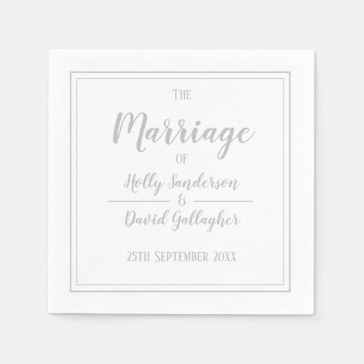 Eenvoudige vierkantsgrijs- en witfeestdag servet (Voorkant)