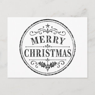eenvoudige vintage kerst ansichtkaart feestdagenkaart