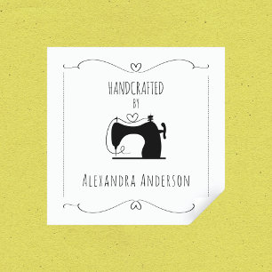 Eenvoudige Vintage naaimachine handwerk Vierkante Sticker