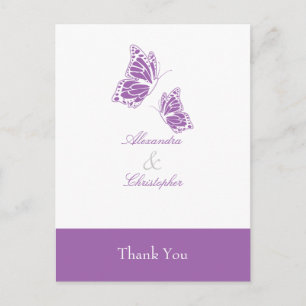 Eenvoudige Violet vlinder dank u Briefkaart
