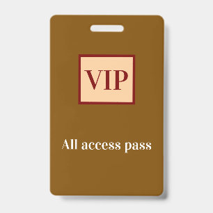 eenvoudige vip all access pas concert naam gelegen badge