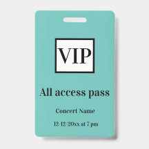 eenvoudige vip all access pas concert naam gelegen
