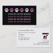 Eenvoudige Visitekaartjes Pet Sitter (Voorkant / Achterkant)