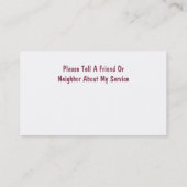 Eenvoudige Visitekaartjes voor elektricien (Achterkant)