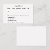 Eenvoudige Visitekaartjes voor het benoemen van ee Afsprakenkaartje (Voorkant / Achterkant)
