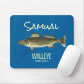 Eenvoudige Vissen Angler Fisherman Walleye Muismat (Met muis)