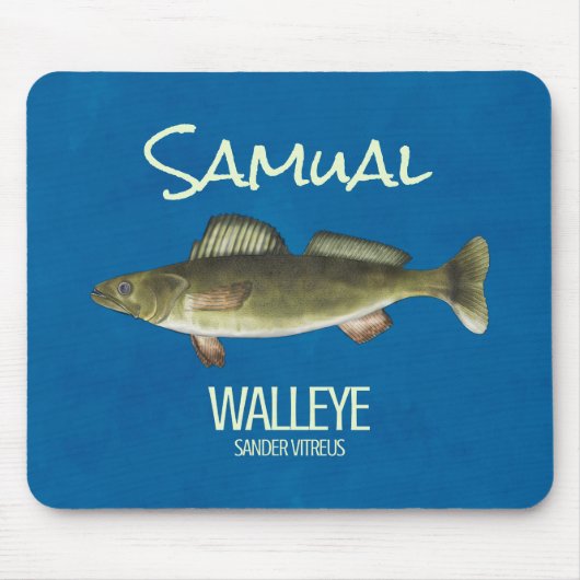 Eenvoudige Vissen Angler Fisherman Walleye Muismat (Voorkant)