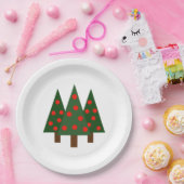 Eenvoudige vorm Kerstmis Grove op Wit Papieren Bordje (Feest)