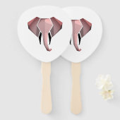 Eenvoudige vormen Geometrie Elephant Head Handwaaier (Voorkant en achterkant)
