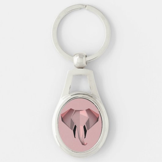 Eenvoudige vormen Geometrie Elephant Head Sleutelhanger (Voorkant)