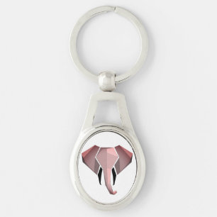 Eenvoudige vormen Geometrie Elephant Head Sleutelhanger