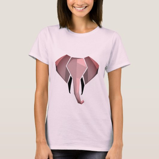 Eenvoudige vormen Geometrie Elephant Head T-shirt (Voorkant)