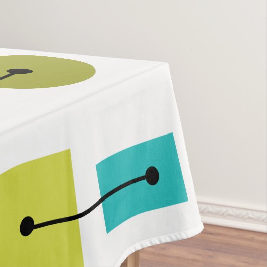 Eenvoudige vormen van atoomtijdperk, meerkleurig tafelkleed (Voorbeeld)