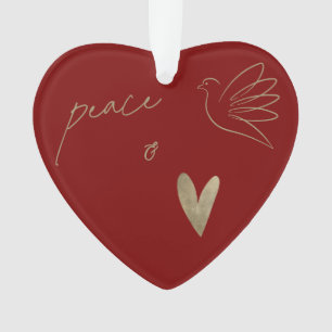 Eenvoudige Vrede & Liefde Duif Foto Kerstkaart Ornament