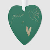 Eenvoudige Vrede & Liefde Duif Foto Kerstkaart Ornament (voorkant)