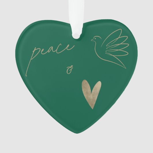 Eenvoudige Vrede & Liefde Duif Foto Kerstkaart Ornament (voorkant)