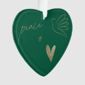 Eenvoudige Vrede & Liefde Duif Foto Kerstkaart Ornament (voorkant)