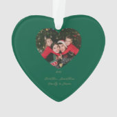 Eenvoudige Vrede & Liefde Duif Foto Kerstkaart Ornament (achterkant)